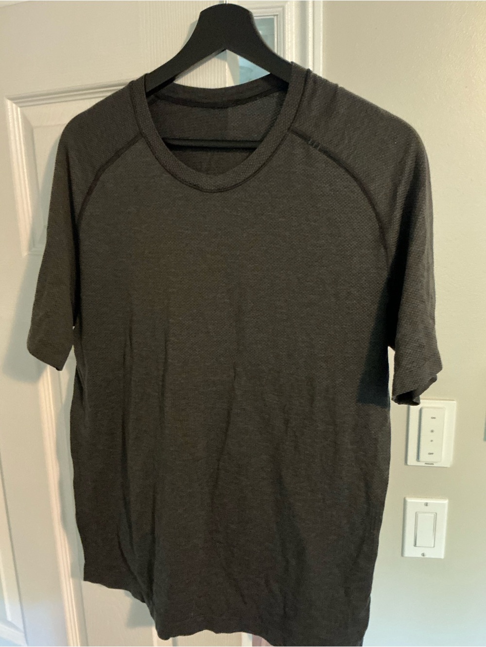 lululemon athletica Dark Gray Short Sleeve Metal Vent Tech
